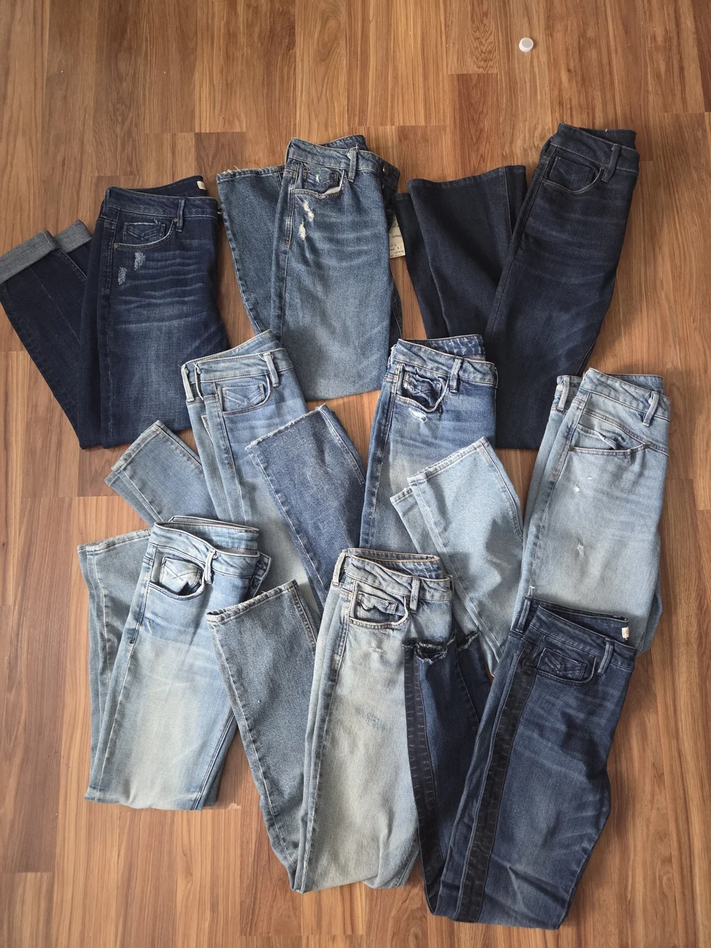 Lot of 9 Unpublished Sample Jeans Women's Denim Factory Samples Size Unknown